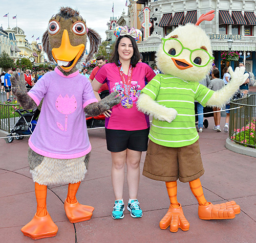 Meeting Chicken Little and Abby Mallard at Disney World