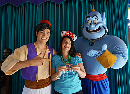 Meeting Aladdin and Genie at Disneyland