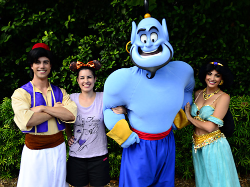 Meeting Aladdin, Jasmine and Genie at Disney World