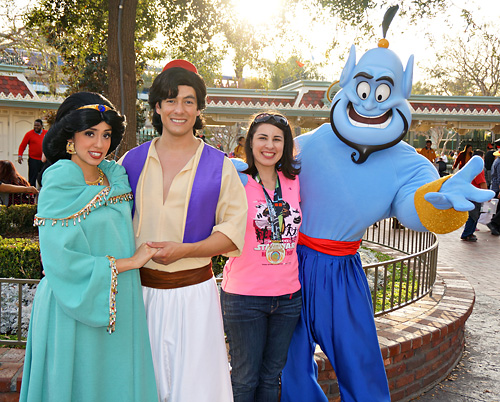 Meeting Aladdin, Jasmine and Genie at Disneyland