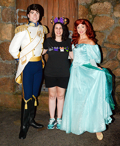 Meeting Ariel and Prince Eric at rundisney princess half marathon 5k at Disney World