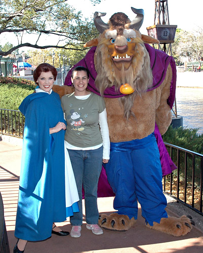 Meeting Belle and Beast at Disney World