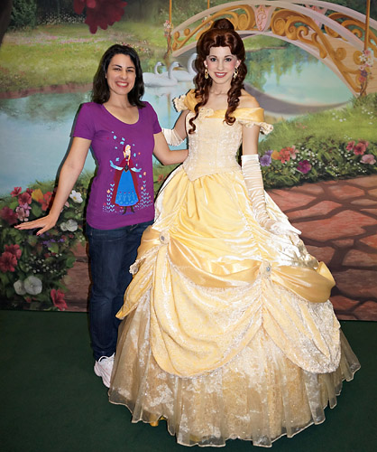 Meeting Belle at at rundisney princess half marathon Disney World