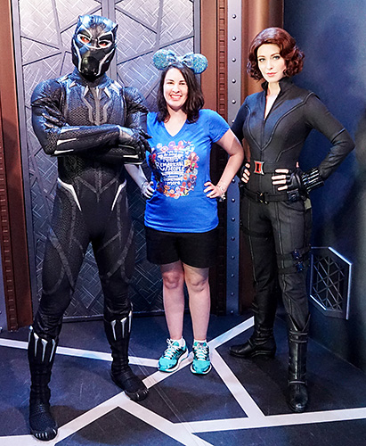 Meeting Black Panther and Black Widow at Disneyland