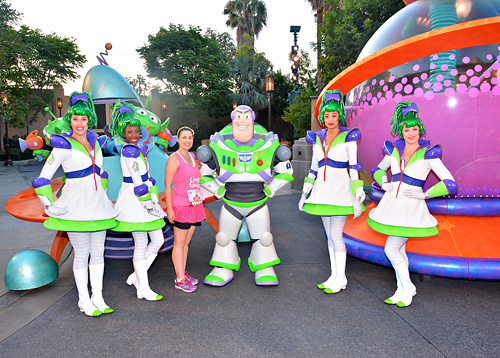 Meeting Buzz and Pixar Play Parade Dancers at Disneyland