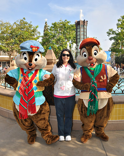 Meeting Chip and Dale at Disneyland