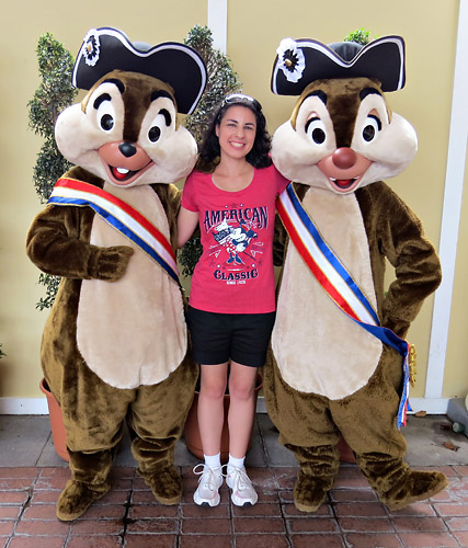 Meeting Chip and Dale on July 4th at Disney World