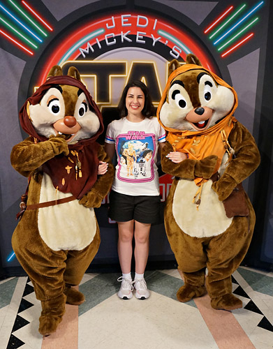 Meeting Chip and Dale at Disney World during Star Wars Weekend