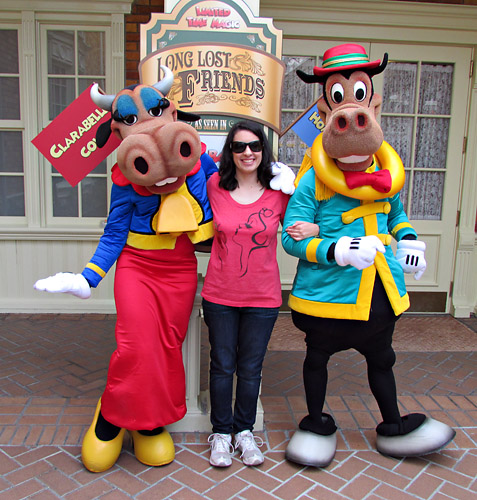 Meeting Clarabelle Cow and Horace Horsecollar at Disney World