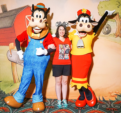 Meeting Clarabelle Cow and Horace Horsecollar at Disney World