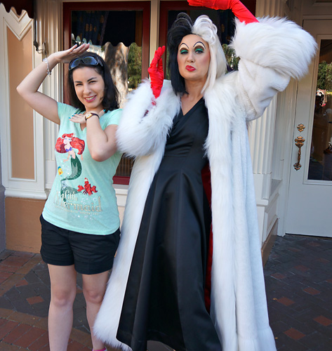 Meeting Cruella at Disneyland