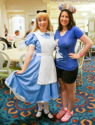 Meeting Alice and Tweedle Dum at Disney World