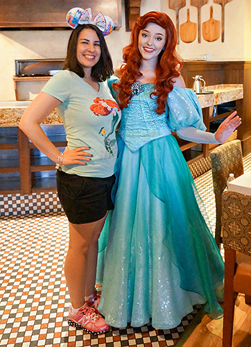 Meeting Ariel at Bon Voyage Breakfast at Trattoria al Forno at Disney World