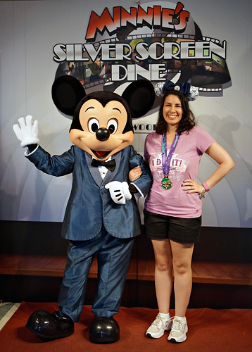 Meeting Mickey Mouse at Minnie's Silver Screen Dine at Disney World