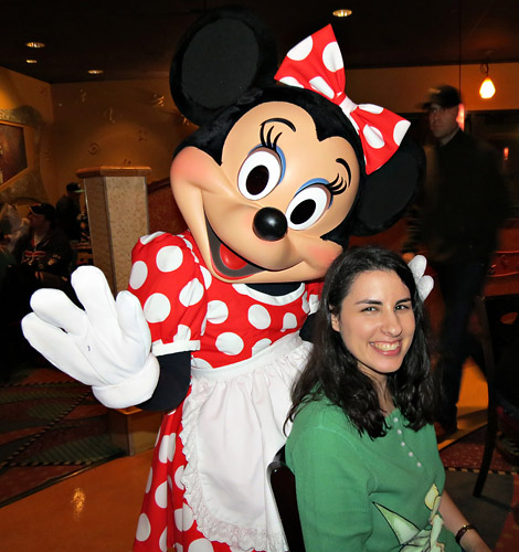 Meeting Minnie Mouse at Goofy's Kitchen at Disneyland