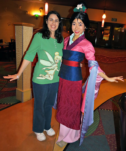 Meeting Mulan at Goofy's Kitchen at Disneyland