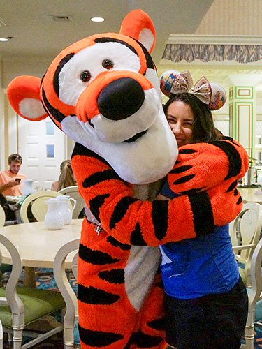 Meeting Tigger at 1900 Park Fare at Disney World