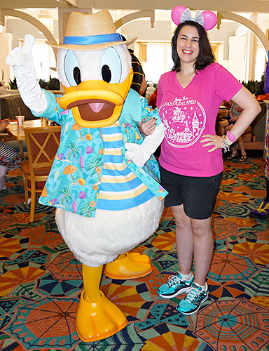 Meeting Donald Duck at Cape May Caf at Disney World