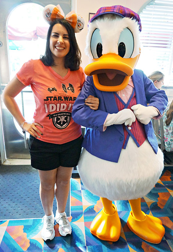 Meeting Donald Duck at Minnie's Springtime Dine at Disney World