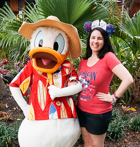 Meeting Donald Duck at Disney World