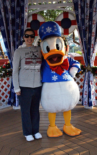 Meeting Donald Duck at Disneyland