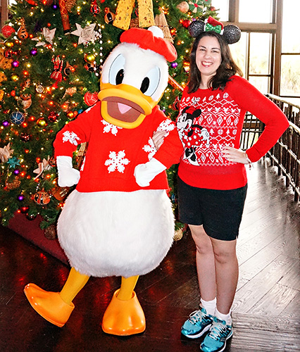 Meeting Donald Duck at Disney World
