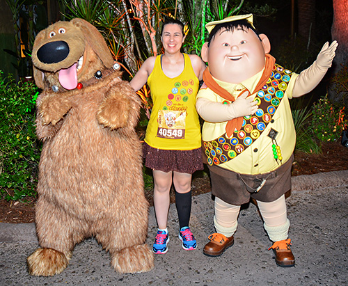 Meeting Russell and Dug at rundisney wine and dine half marathon 5k at Disney World
