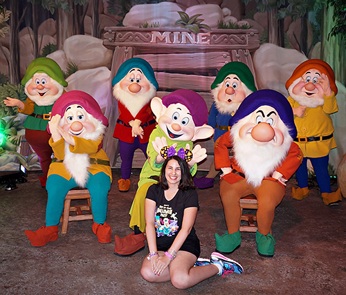 Meeting the Seven Dwarfs at Disney World