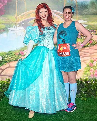 Meeting Ariel at rundisney princess half marathon 5k at Disney World