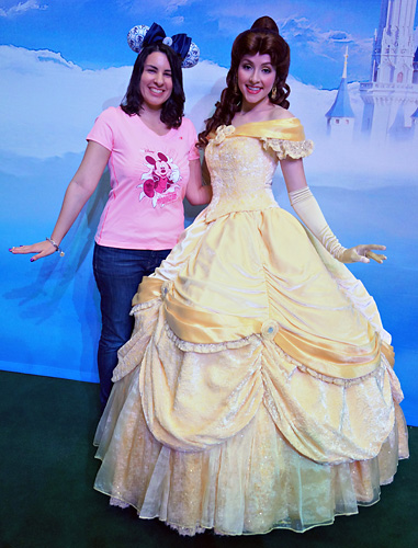 Meeting Belle at rundisney princess half marathon at Disney World