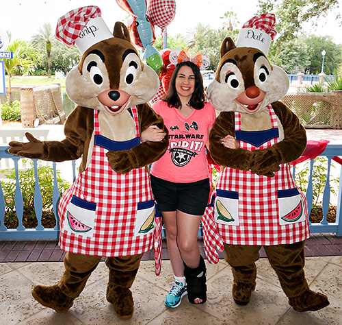 Meeting Chip and Dale on July 4th at Disney World