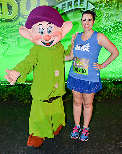 Meeting Dopey at rundisney WDW 5k at Disney World