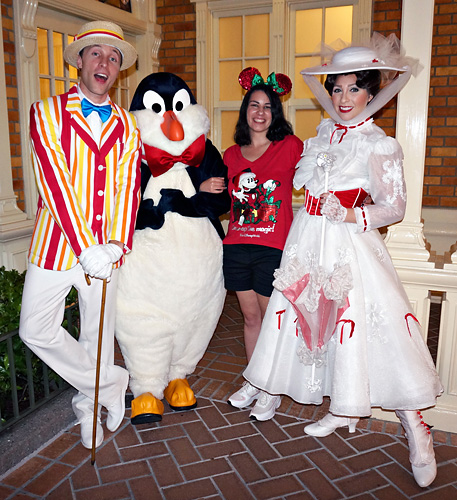 Meeting Mary Poppins and Bert and Penguin at Disney World