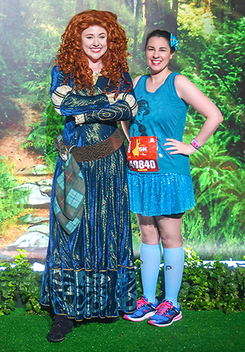 Meeting Merida at rundisney princess half marathon 5k at Disney World