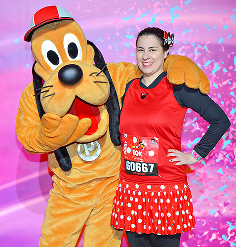 Meeting Pluto at rundisney WDW marathon weekend 10k at Disney World