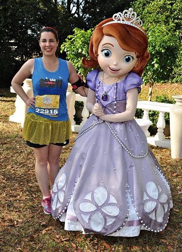 Meeting Sofia at Disney World at rundisney Princess Half Marathon