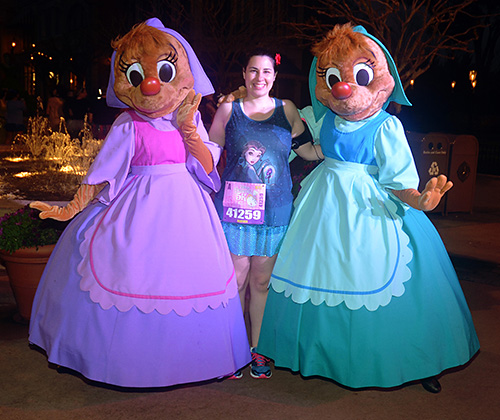 Meeting Suzy and Perla at rundisney princess half marathon 5k at Disney World