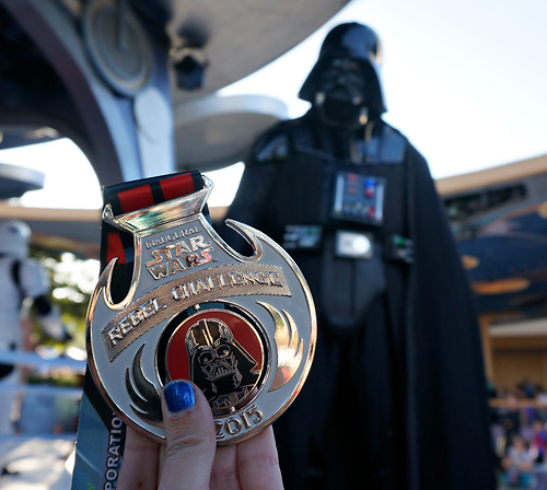 rundisney Star Wars Rebel Challenge Medal at Disneyland