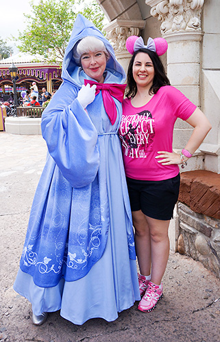 Meeting Fairy Godmother at Disney World