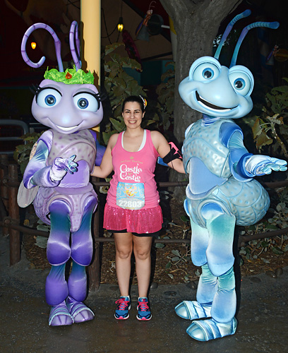 Meeting Atta and Flik at Disneyland during rundisney Disneyland Half Marathon