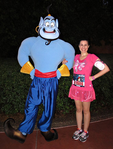 Meeting Genie at rundisney WDW 10k at Disney World