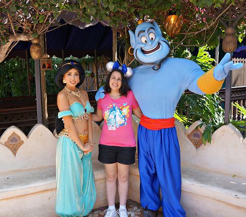 Meeting Jasmine and Genie at Disneyland