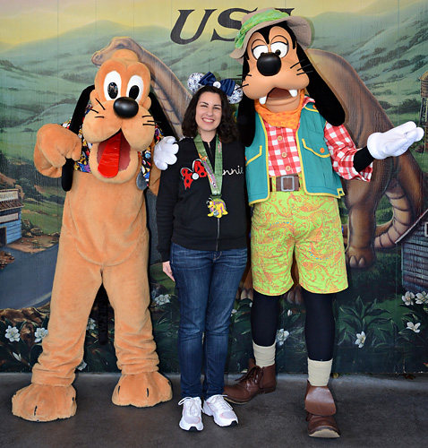 Meeting Goofy and Pluto at Disney World