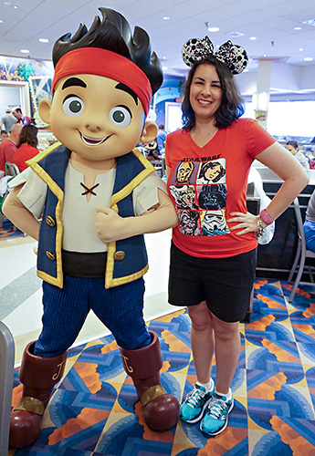 Meeting Jake the Pirate at Disney Junior Play n Dine at Disney World