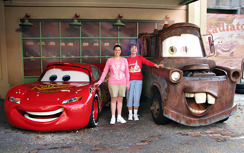 Meeting Lightning McQueen and Mater at Disney World