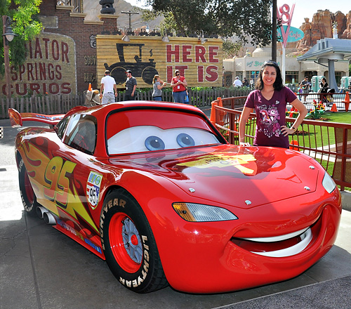Meeting Lightning McQueen at Disneyland