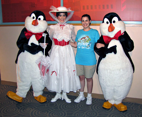 Meeting Mary Poppins and Penguin at Disney World
