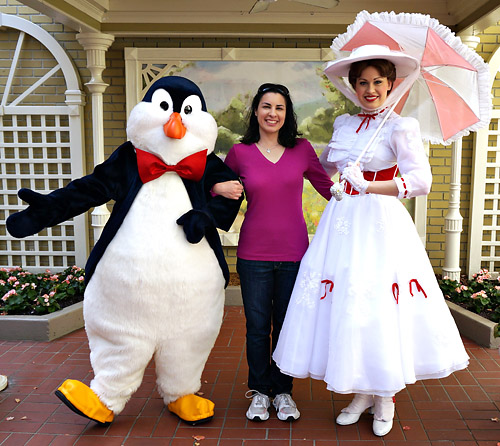 Meeting Mary Poppins and Penguin at Disney World