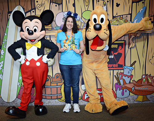 Meeting Mickey Mouse and Pluto at Disney World