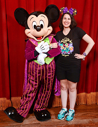 Meeting Mickey Mouse at Disney World during Halloween